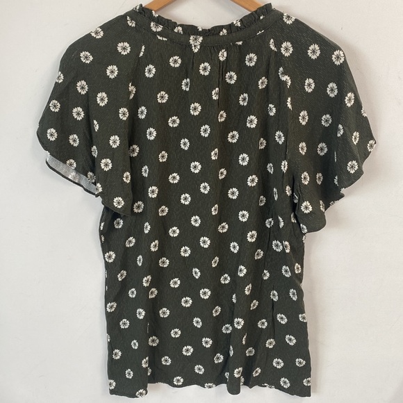 (A4c) Market Spruce Floral Flutter-sleeve top, Size S, NWT - Picture 5 of 9